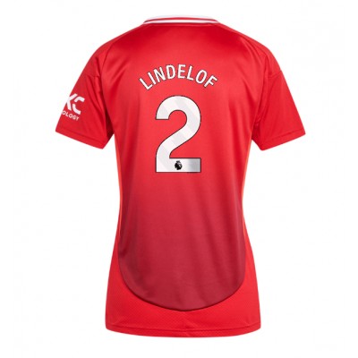 Ženski Nogometni dresi Manchester United Victor Lindelof #2 Domači 2024-25 Kratek Rokav Ženski Nogometni dresi Manchester United Victor Lindelof #2 Domači 2024-25 Kratek Rokav